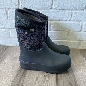 Bogs Neo Classic Rainbow Black Leopard Boots 72930 Youth Size 5